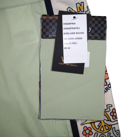 VANS Men's 32 x 8 Sidelines 18" Outseam Board Shorts Sample "Celadon Green" NWT - Picture 4 of 9